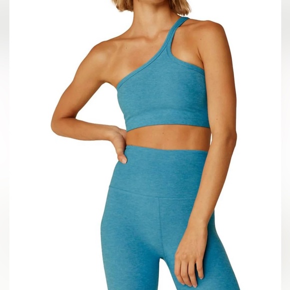 SET Beyond Yoga Spacedye Cali Blue Heather Bra & Leggings - Picture 1 of 3